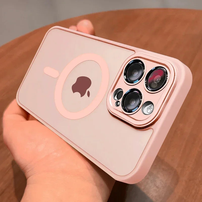 Matte Translucent Magsafe Compatible Armor Shockproof Case For iPhone