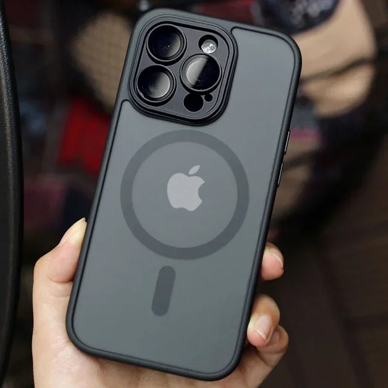 Matte Translucent Magsafe Compatible Armor Shockproof Case For iPhone