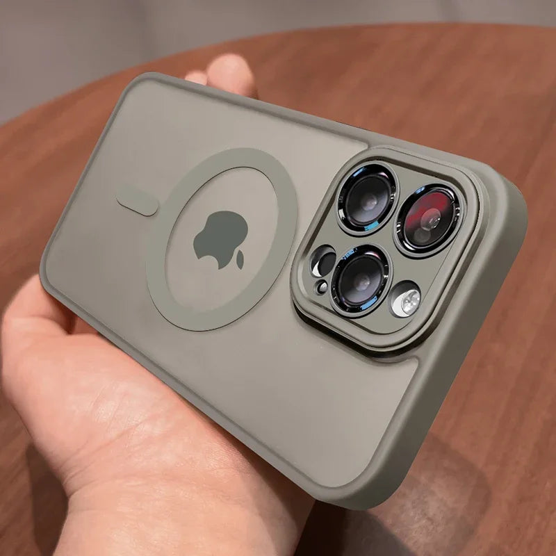 Matte Translucent Magsafe Compatible Armor Shockproof Case For iPhone