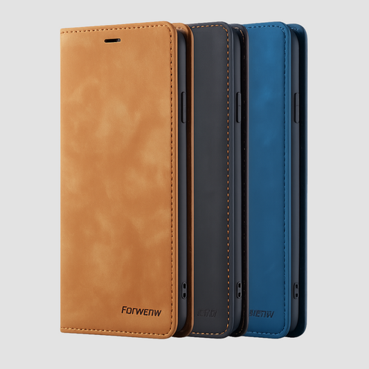 Thin Suede Leather Wallet Case for iPhone