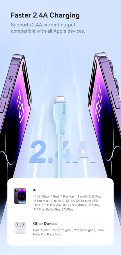 Baseus TPE 2.4A Fast Charging USB Cable for iPhone