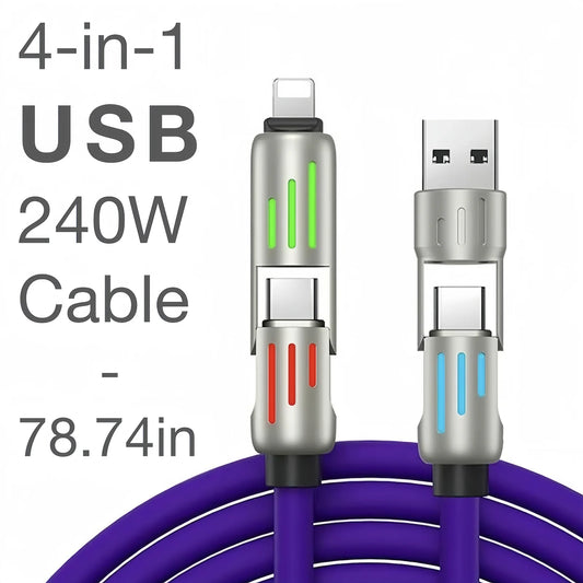 4-in-1 USB Fast Charging Cable 240W Max